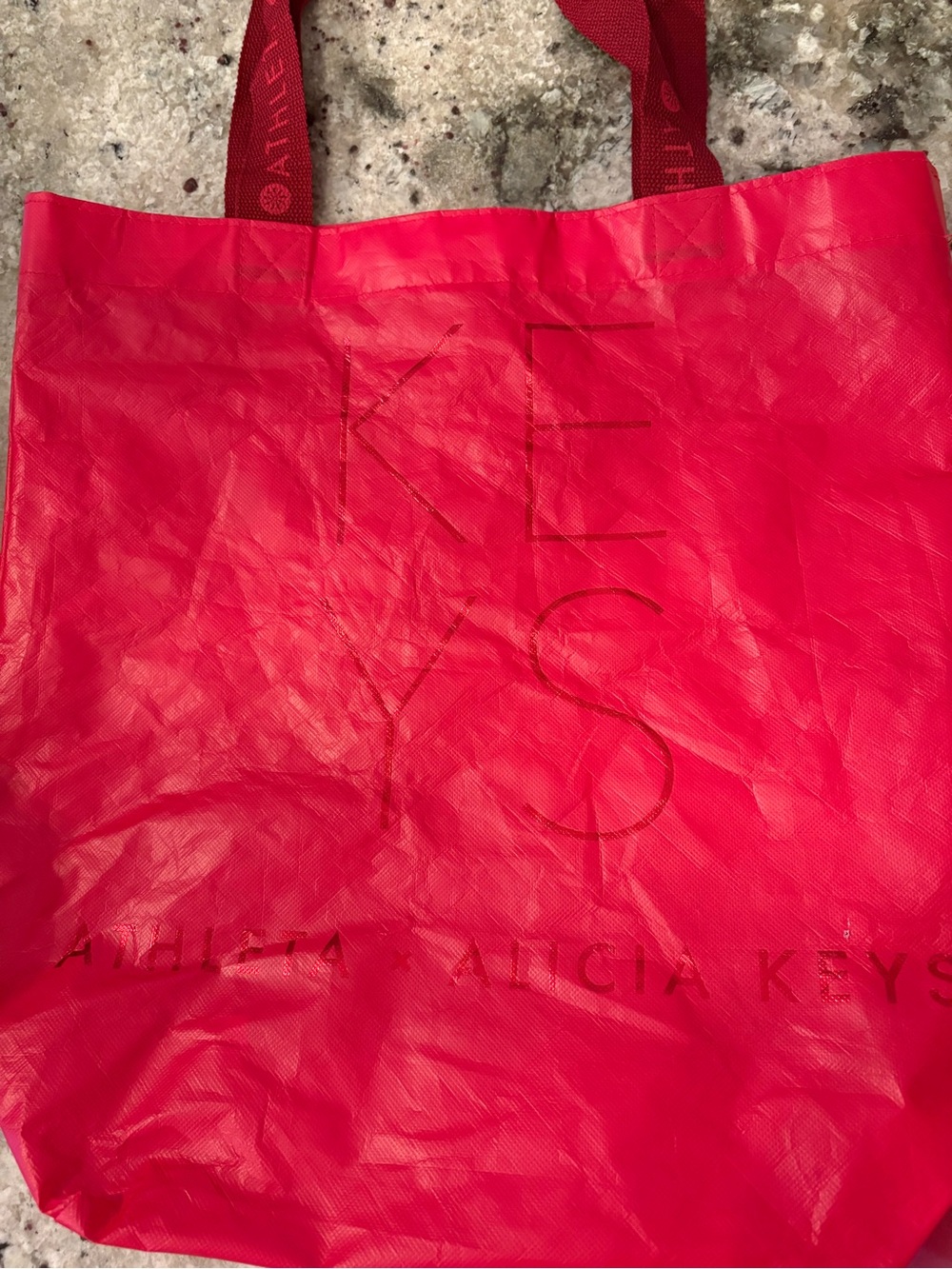 Athleta x Alicia Keys red tote bag Limited edition